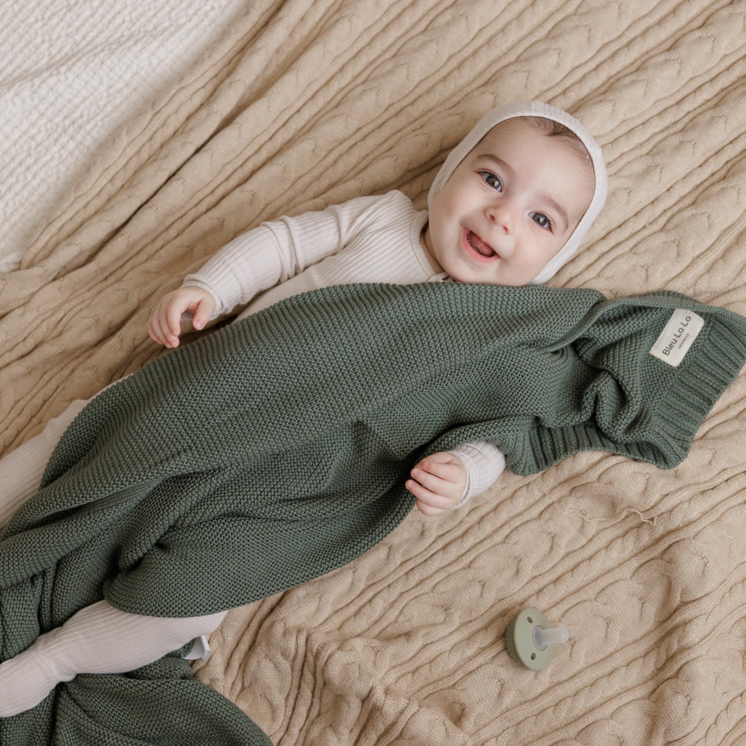 Manta para Bebé - 100% Algodón Orgánico, Pañuelo Envoltente para Niñas Y Niños - Manta De Cuna Suave, Cálida Y Acogedora para Envolver A Recién Nacidos Y Bebés (Verde Cazador)