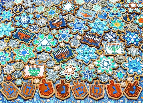 Cobble Hill - Rompecabezas de 1000 piezas, galletas de Hanukkah, póster de muestra incluido