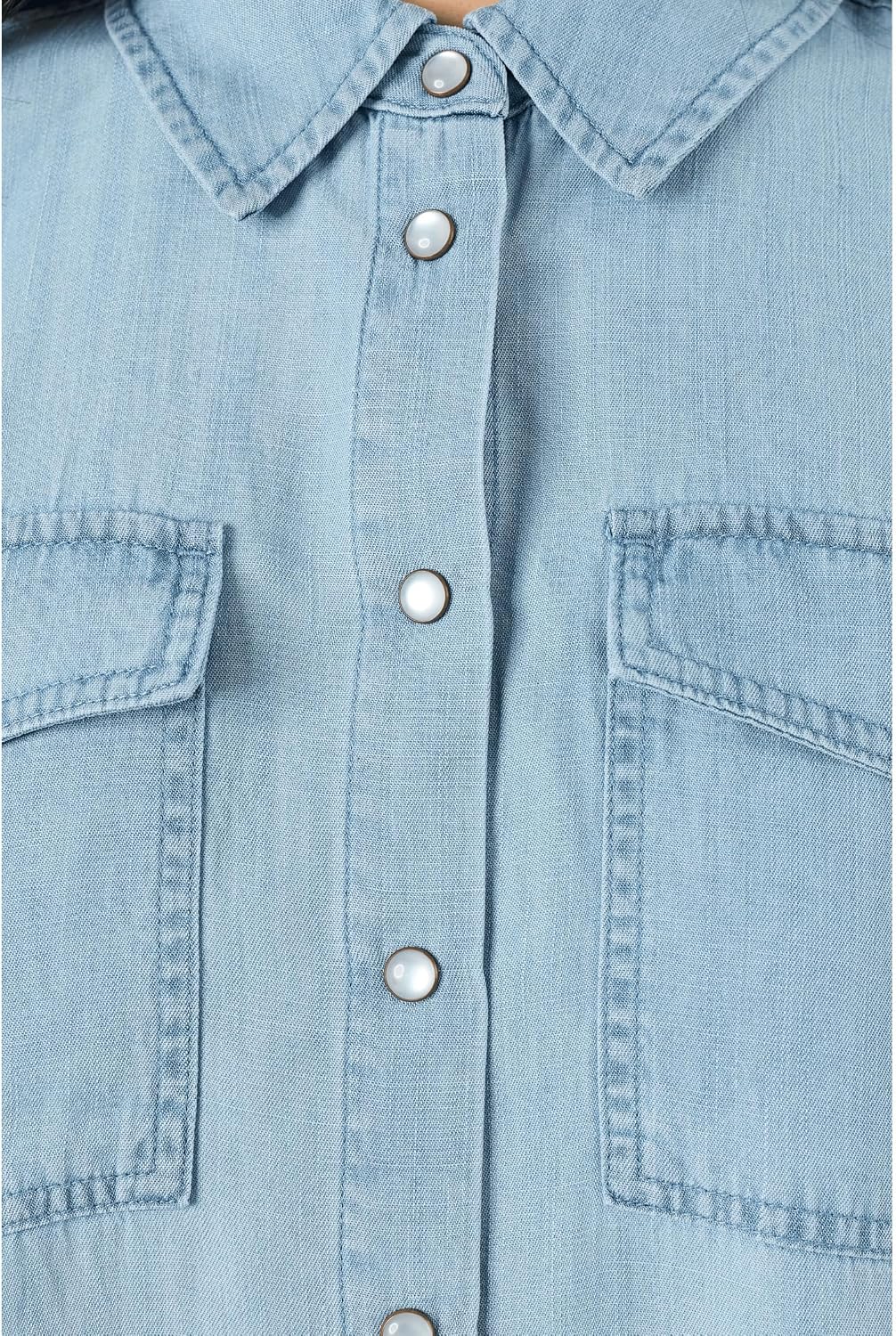 Liverpool Los Angeles Denim Long Sleeve Shirt with Pockets