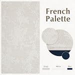 FMFUNCTEX Courroies de blackout jacquard floral Beige 96 Inches Long pour la chambre à coucher, Scroll Flower Chenille Agritourisme Rideaux pour le salon obscurcissant les rideaux de fenêtre thermal isolé Grommet 2 Panneaux