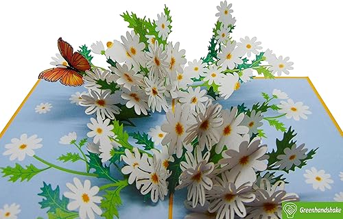 Daisies Garden, tarjeta emergente, tarjetas de felicitación emergentes 3D, para cumpleaños, día de San Valentín, día de la madre, primavera, día del