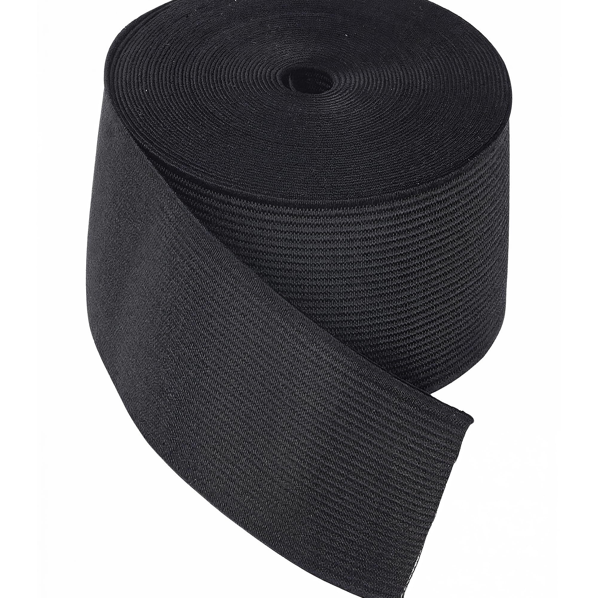 WedDecor 38mm Wide Flat Elastic Band Waistband Cord, Black - 25 Metres