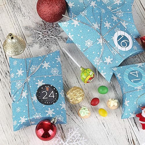 Miniatura 4 de Naler Calendario de Adviento de Navidad 2022, cajas de regalo de cuenta regresiva de Navidad para llenar cajas de regalo de copo de nieve, cajas de