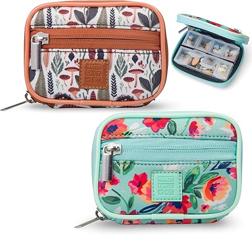 Miniatura 12 de Made Easy Kit Estuche para Píldoras - Organizador Semanal de Medicamentos con Caja Removible de Siete Días para Vitaminas y Suplementos - Neopreno