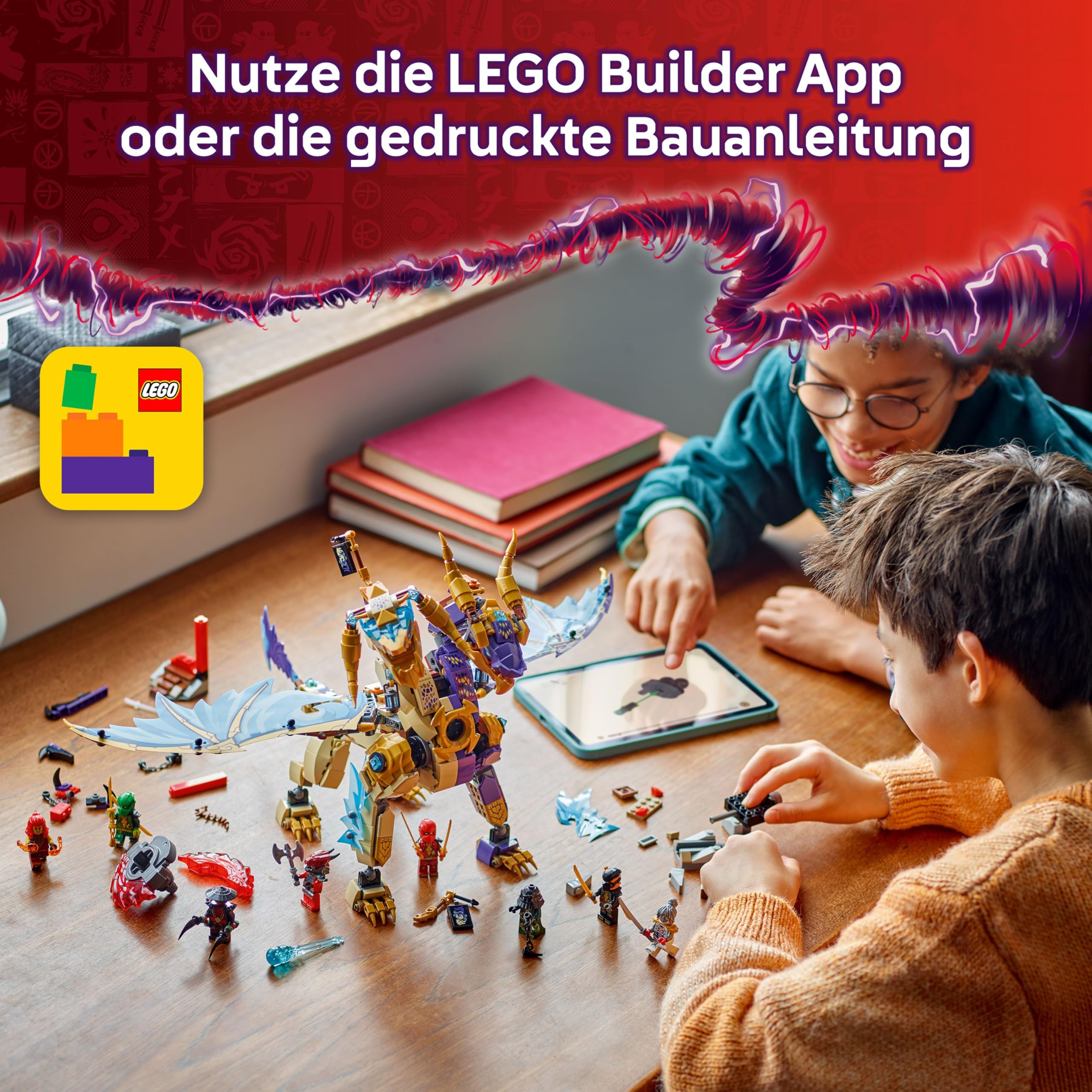 LEGO NINJAGO Lichtbogendrache - Spielzeug mit 8 Minifiguren und einem Spinjitzu-Spinner - Interaktives Ninja Bauspielzeug für Jungen & Mädchen ab 9 Jahren - Geschenkidee für Fans 71836