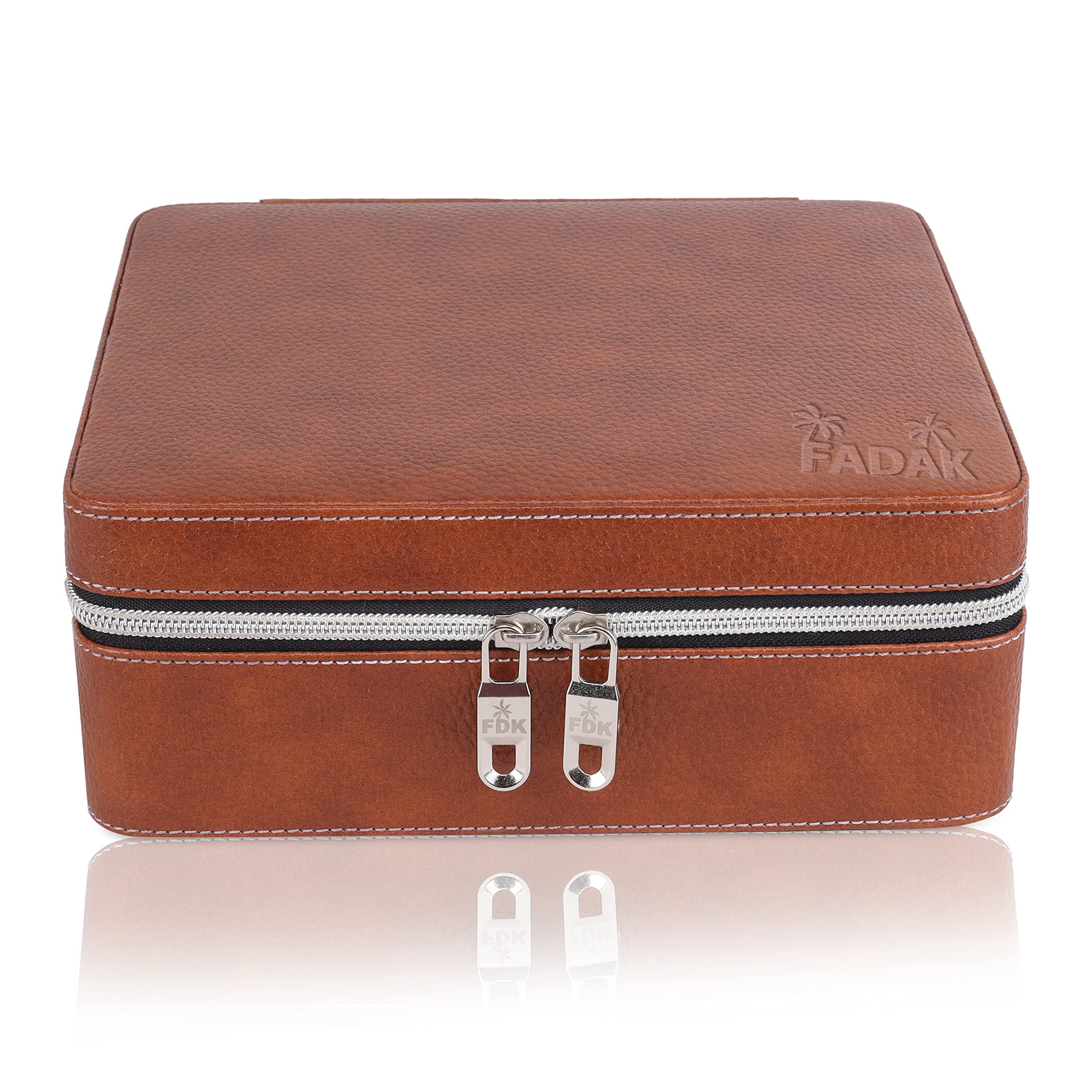 FADAK Watch Box | Watch Holder | Watch Box Organizer with 6 Slots | Watch case holds 6 Watch | Wrist Watch Storage with Professional Leather (Tan) (B0BZ35GCJ6) Amazon Price History, Amazon Price Tracker
