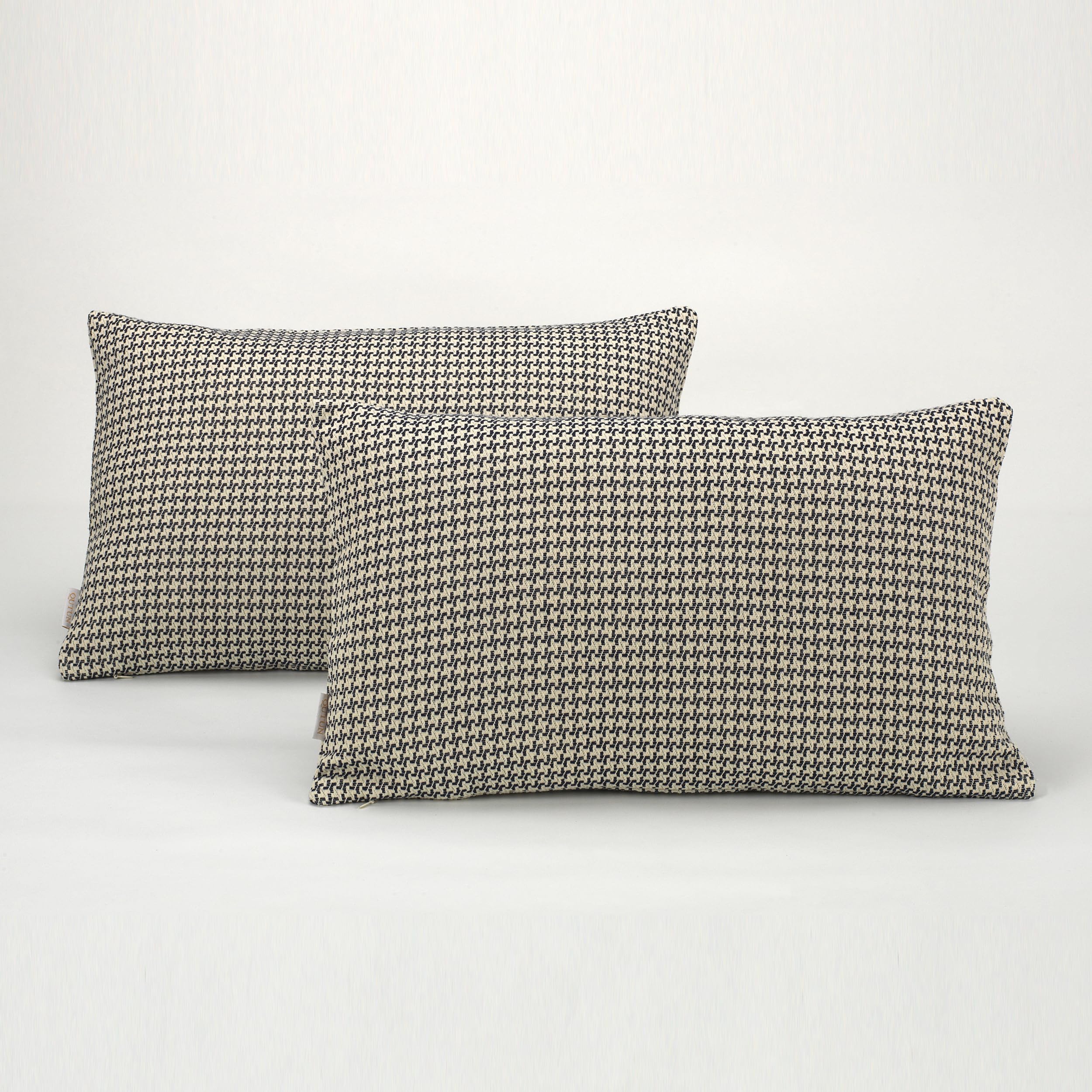Lot de 2 taies d'oreiller bleues 30 x 50 cm en coton pour lit