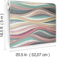 Vista 3 de RoomMates RMK11941RL Papel tapiz de mosaico rosa y verde azulado