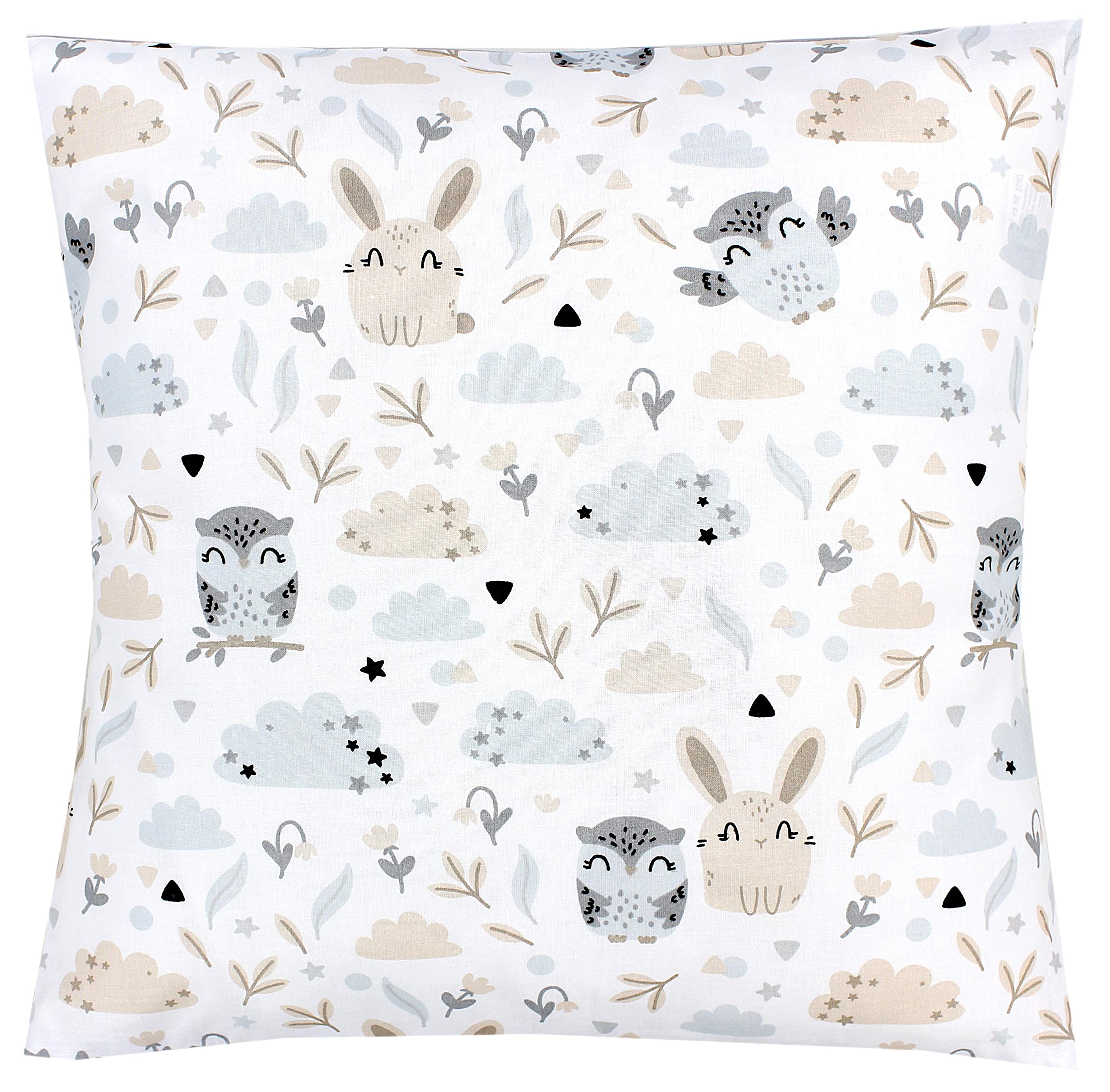 TupTam Fundas de Cojin con Diseño Decorativo para Niños Paquete de 2, Conejo/Búho, 50 x 50 cm