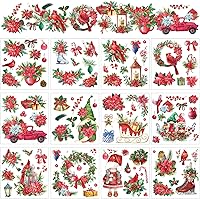 Vista 9 de 12 hojas de calcomanías clásicas para transferencias para manualidades y muebles, calcomanías clásicas de trineo, piña, calabaza, para el hogar