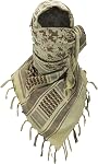 Luxns Écharpe tactique du désert militaire Shemagh / 100% Cotton Keffiyeh Echarpe pour hommes et femmes