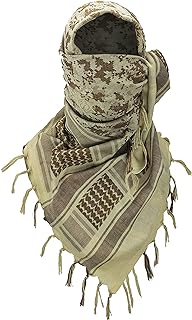 Luxns Military Shemagh Tactical Desert Scarf / 100% Cotton Keffiyeh Scarf Wrap for Men And Women