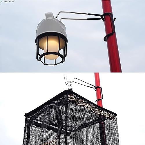 Miniatura 2 de NACETURE Soporte para farol, poste de luz de campamento, soporte de linterna de campamento resistente, accesorios de campamento, gancho para poste
