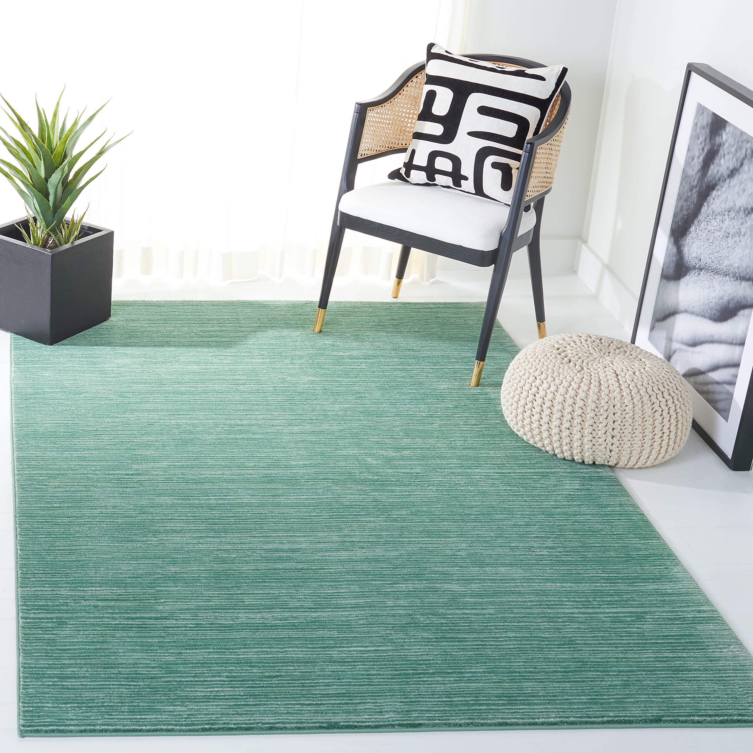SAFAVIEH Vision Area Rug 6x9, Modern Striped Light Green VSN606X
