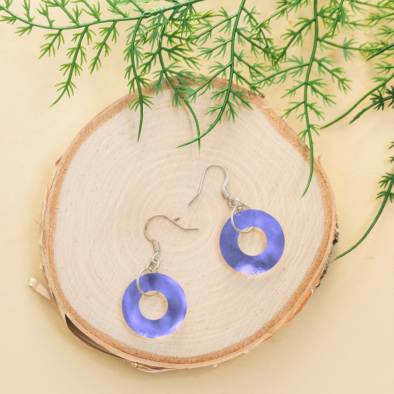 Bottled Up Designs Handmade Glass Hoop Earrings, Recycled Vintage Glass, Sterling Silver, Eco Friendly, Made in USA, Mothers Day, Women, Anniversary