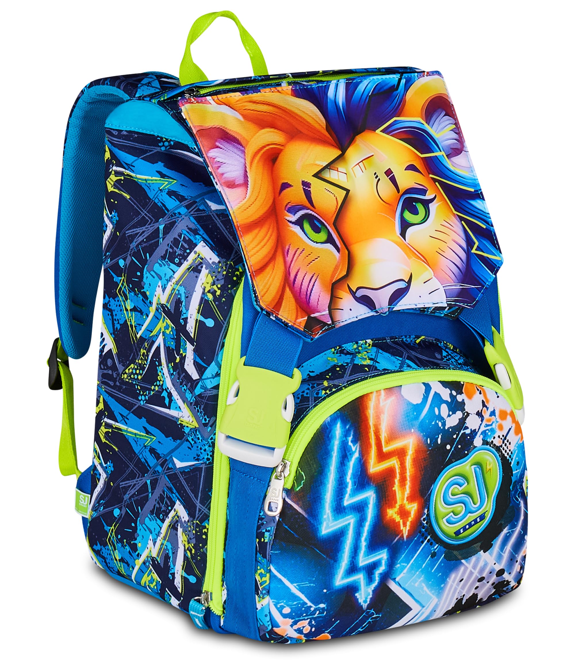 SJ GANG STYLE JAM GANG Borsa a Doppio Compartimento Elasticizzata per Ragazzi, Blu, Massima Capacità, Scuola Elementare