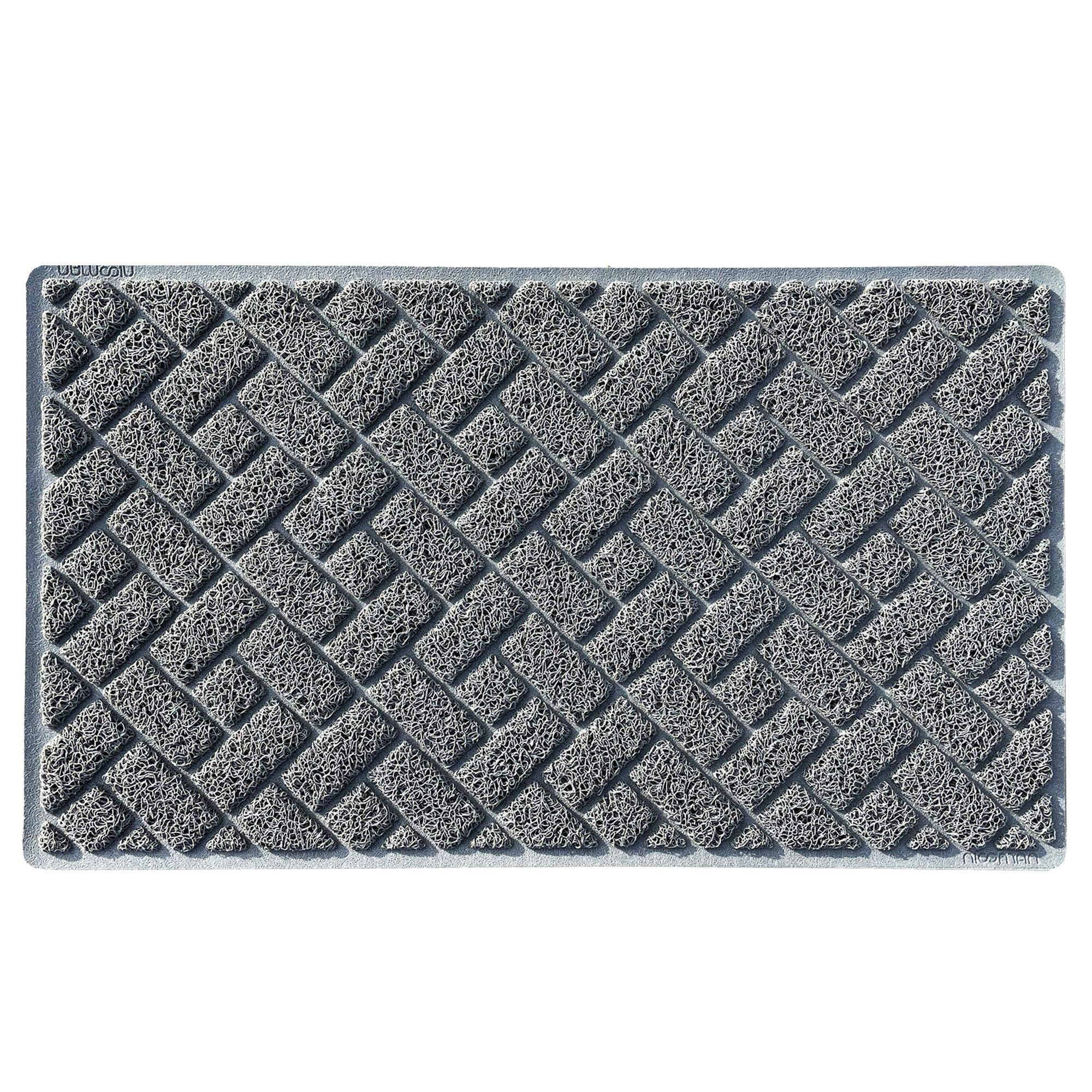 NicomanDiamond Quilted Shape Doormat｜Open Construction Drainage Mat｜for Outdoor Use ONLY, Spaghetti, Grey, 75x44cm