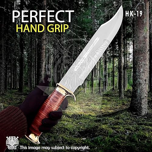 Miniatura 3 de SHINY CRAFTS  Cuchillo Dundee de cocodrilo forjado grande hecho a mano de 18 pulgadas, cuchillo de hoja fija, cuchillo de Bowie de espiga completa,