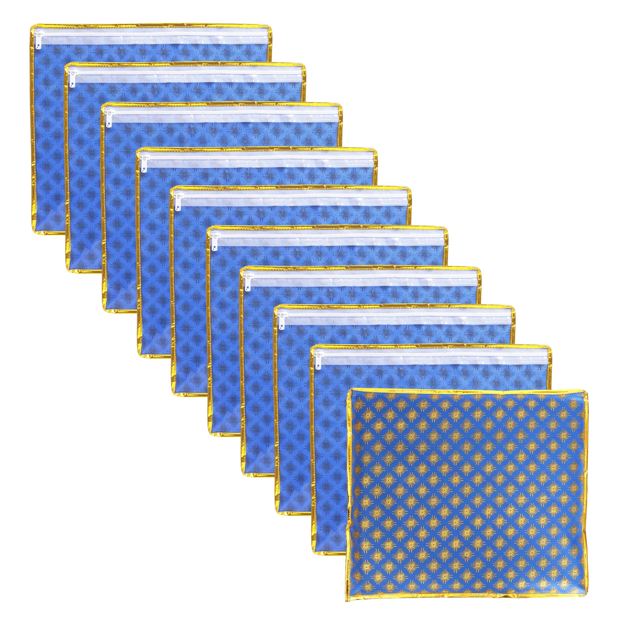 Laxis Non-Woven Single Saree Cover, Saree Bags, Transparent Saree Covers with Zip for Storage, Dust & Waterproof, Wardrobe Saree Packing Covers For Wedding, Size-36x42x2 CM (Pack of 10, Royal Blue) (B0CM1FKPG2) Amazon Price History, Amazon Price Tracker
