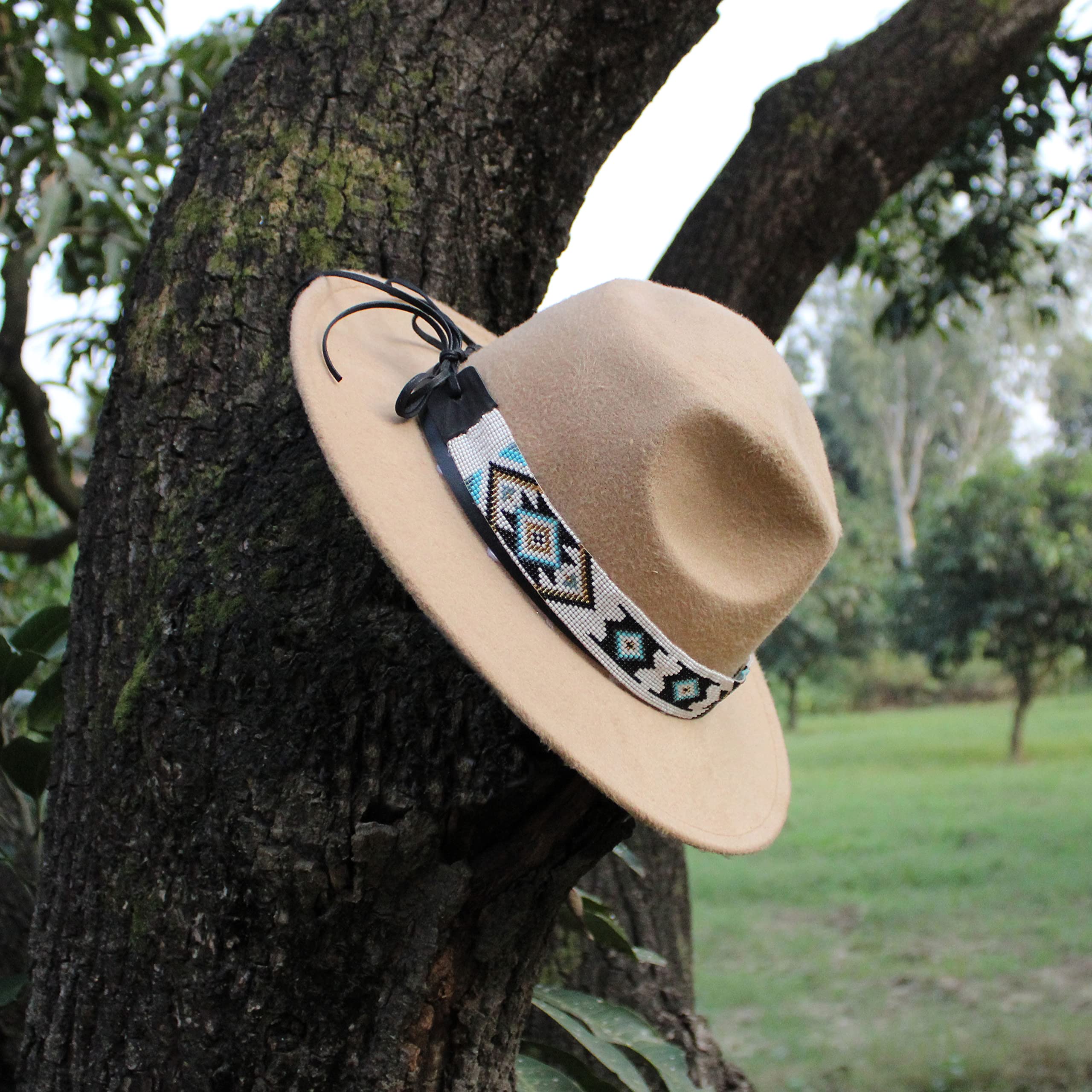 Turquoise Beaded Women\'s Hatband Barnstar Turquoise Beaded Hatband — Yonder Horse main image 2