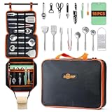 Camping Cooking Utensils Set Grilling Cookware Camp Kitchen Rotating Marshmallow Roasting Sticks BBQ Forks&comma; Portable RV Camping Essentials Camper Must Haves for Cookouts Open Fire Pit