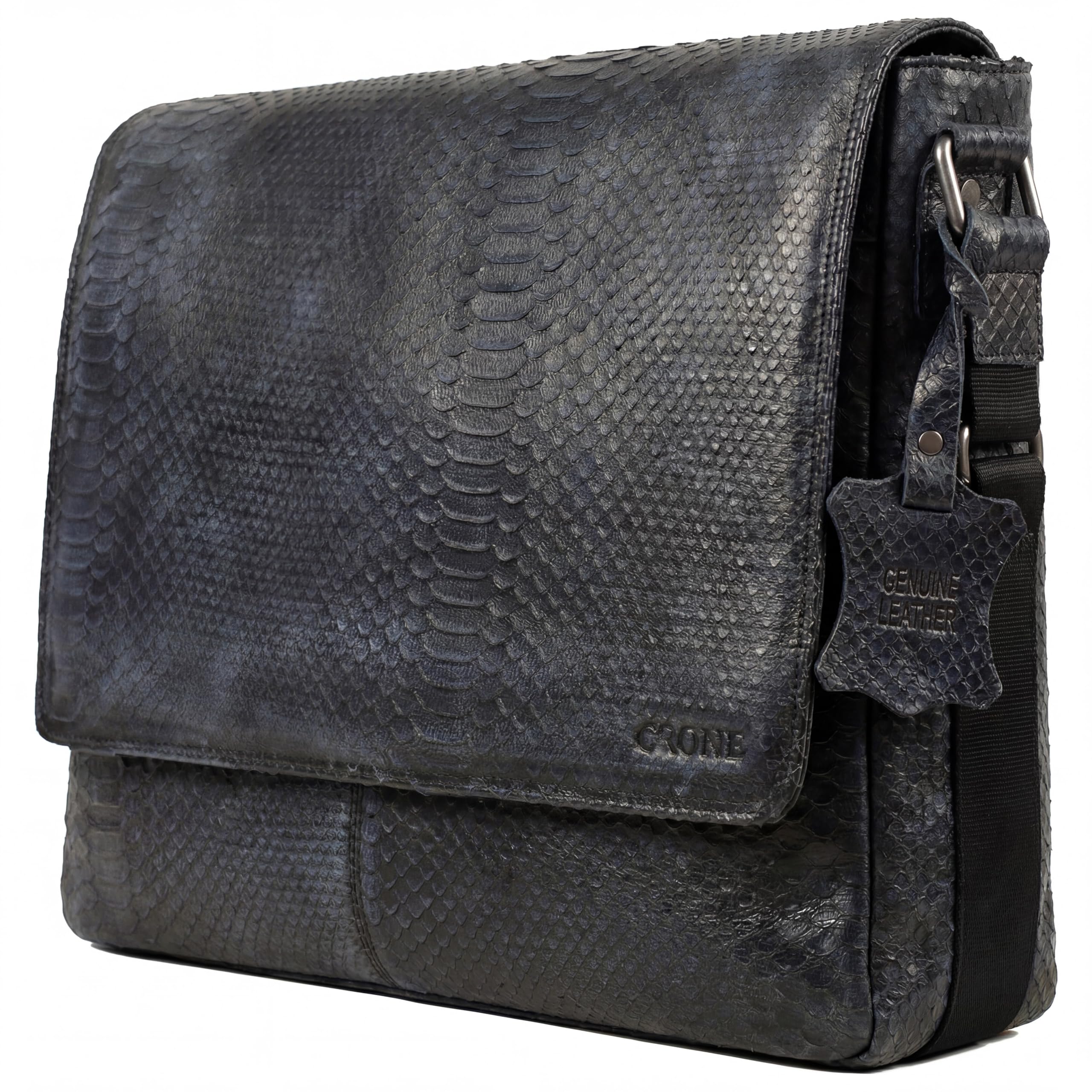 Crone Hamburg Leder Laptoptasche, Business Tasche aus Echtleder, Aktentasche, Arbeitstasche, Umhängetasche, Notebook Tasche