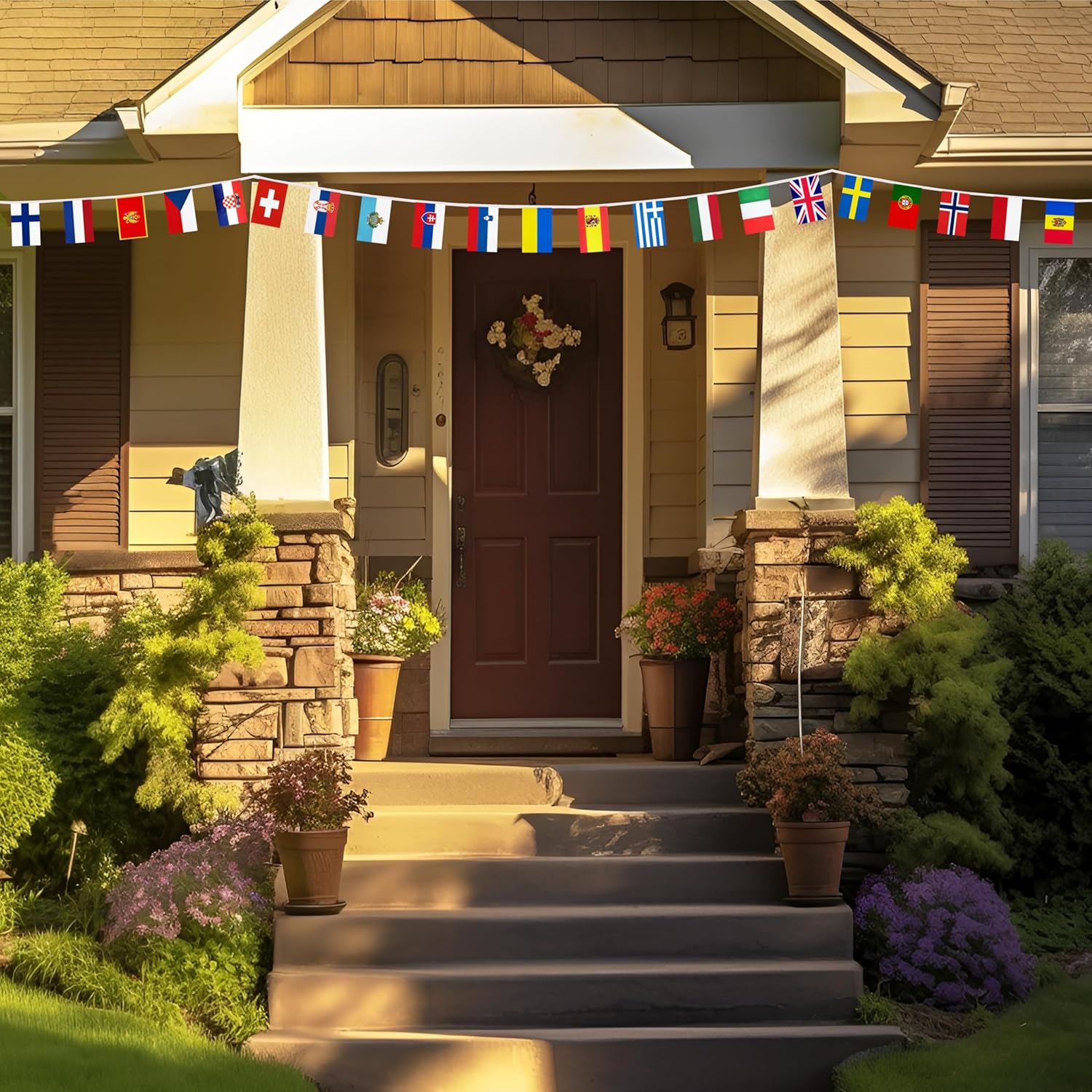 44 European Countries Small String Flag, 54 Feet 44 Pcs Europea Nations Pennant Banner Bunting Flags, International Festival, Commemoration, Classroom Decor - Image 5