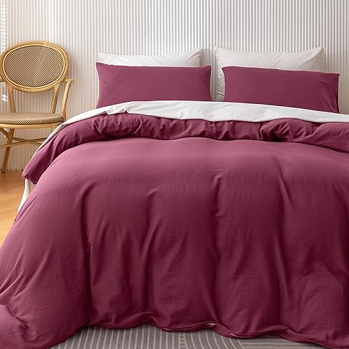 Miniatura 9 de HeimenAogo Juego de funda de edredón de algodón egipcio tamaño King tejido satinado suave y transpirable con cierre de cremallera algodón de fibra