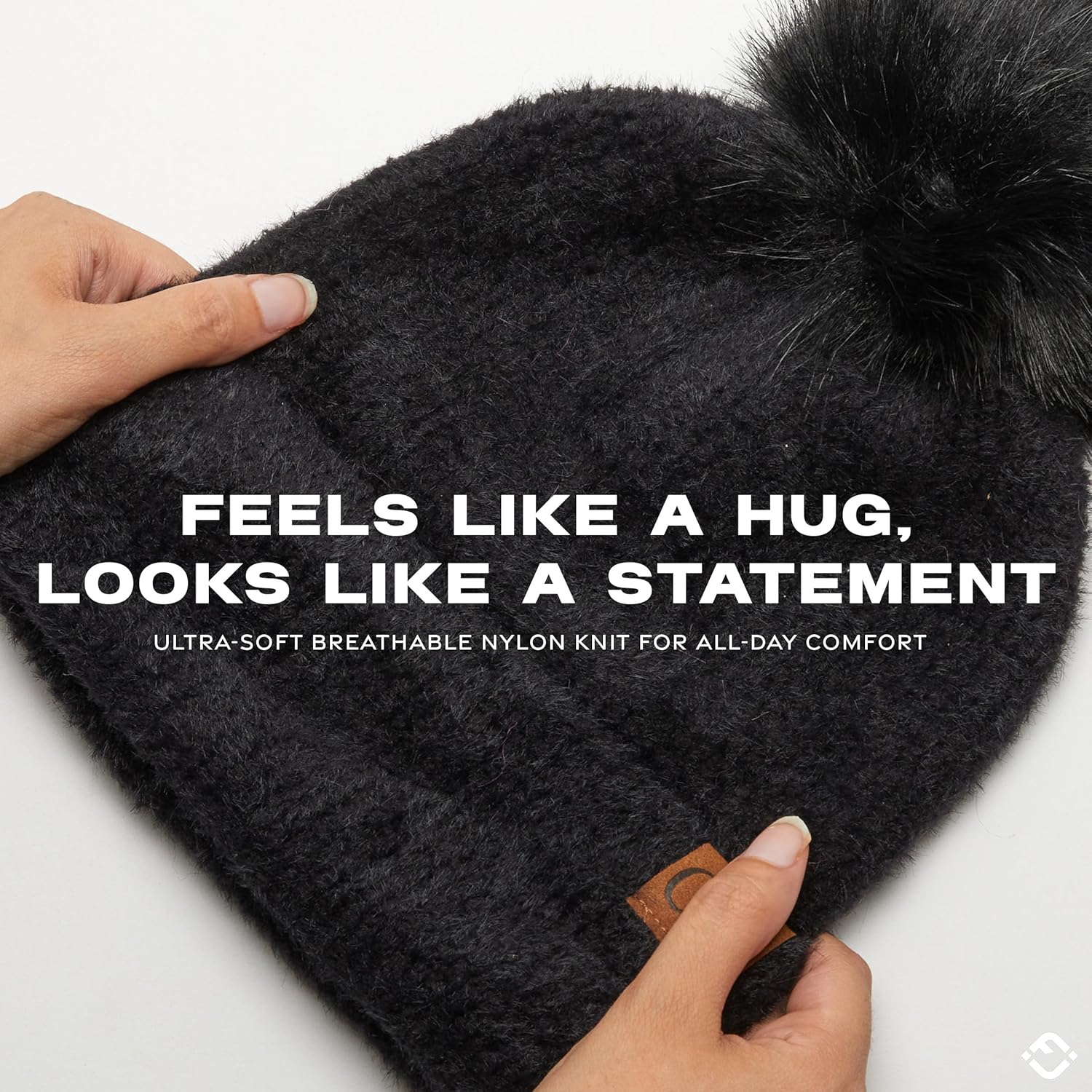 Funky Junque Beanie for Women Ultra Soft Chenille Faux Fur Pom Pom Winter Hats Warm Ski Cap Fashion - Image 3