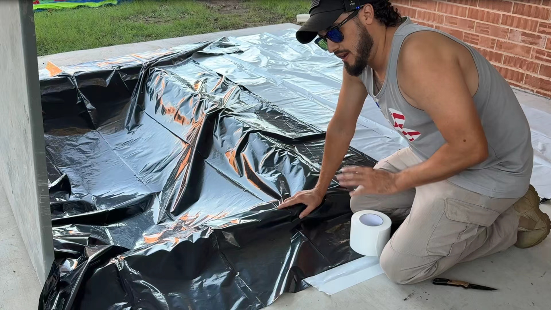 Image of Vapor Barrier Tape, 4 inch Wide x 180' Long, 3 Roll, Waterproofing Vapor Barrier Seam Tape for Stucco, Crawl Space, Repair, Plastic Liners, Metal Building Insulation Seams
