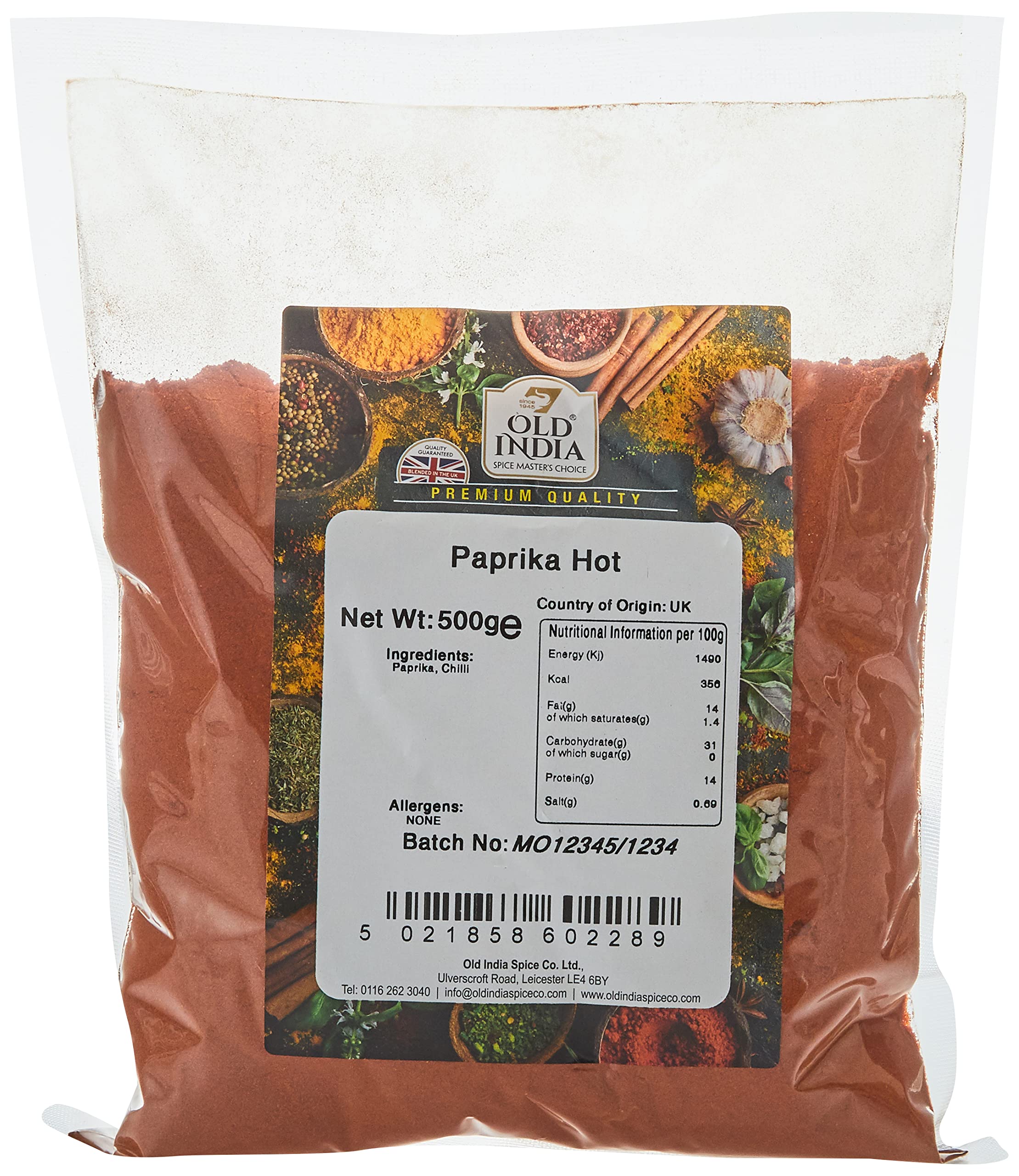 Old India Paprika Hot 500g