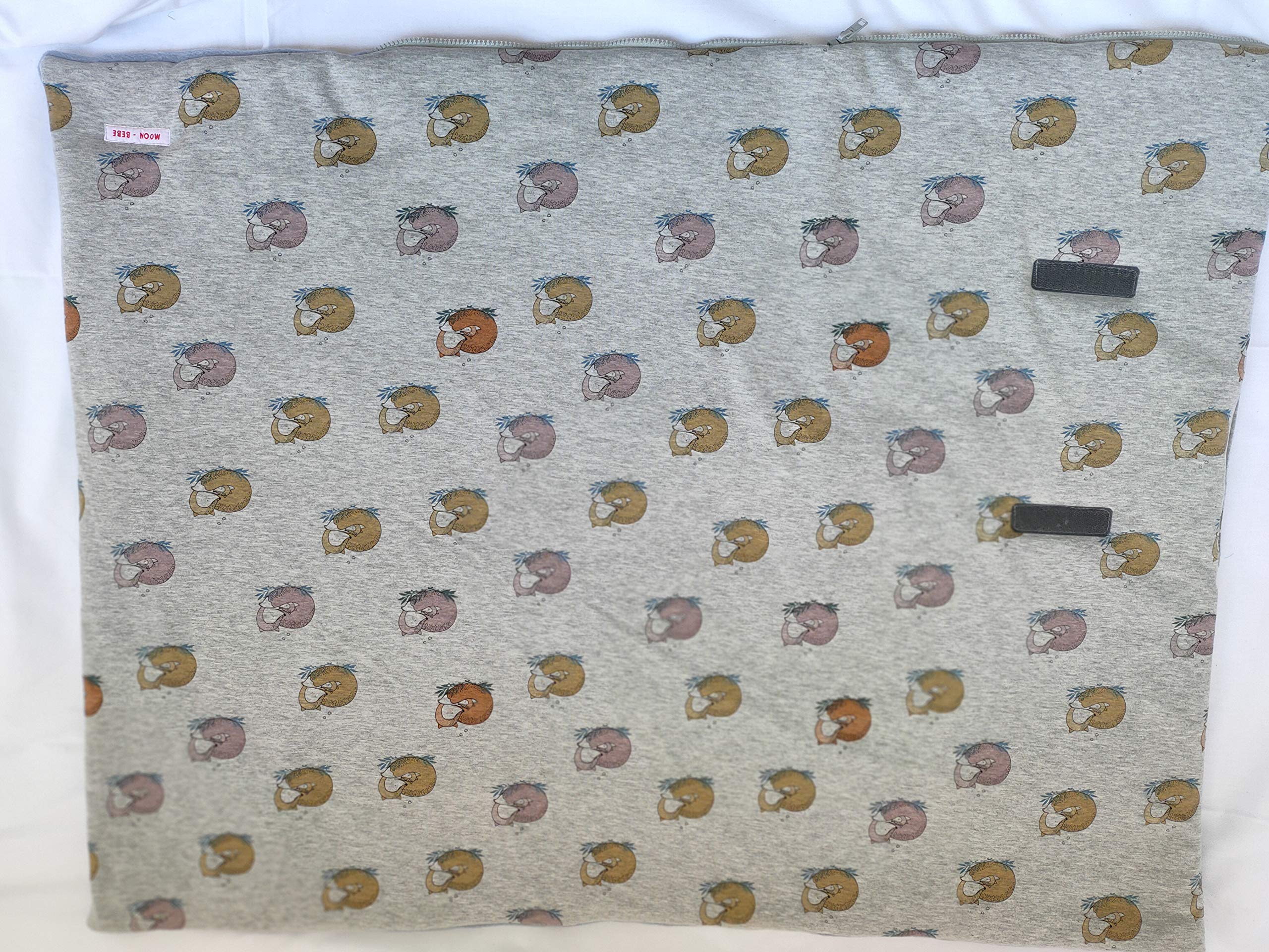 MOON-BEBE Universal-Schlafsack aus Baumwolle für Kinderwagen und Babywanne (Grau)