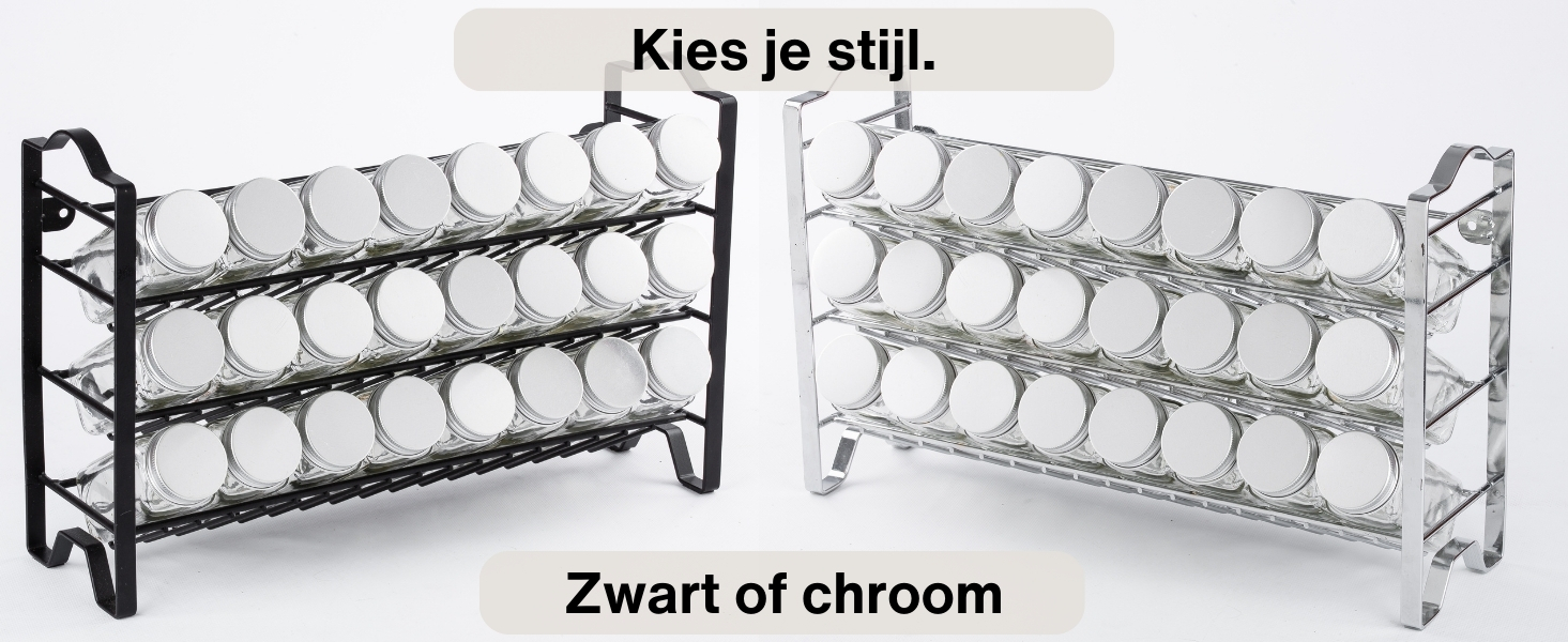 Deco Haus Kruidenrek met potjes - 3-laags metalen organizer voor de keuken