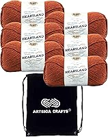 Vista 12 de Lion Brand Heartland Capitol Reef 136-140 (3 cadejos - mismo lote de tinte) Hilo estambre medio #4 acrílico para crochet y tejer con bolsa