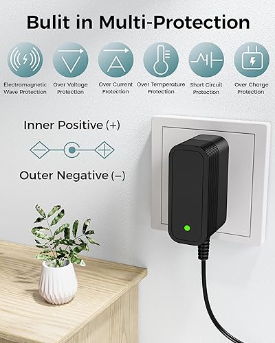 Miniatura 6 de Cable de alimentación de 9 V, fuente de alimentación de 9 V, adaptador de alimentación universal 9 V 1 A, cargador de repuesto con 10 conectores