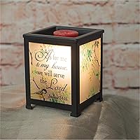 Vista 2 de Elanze Designs My House Will Serve Lord Birds - Farol eléctrico de metal negro para cera y aceite