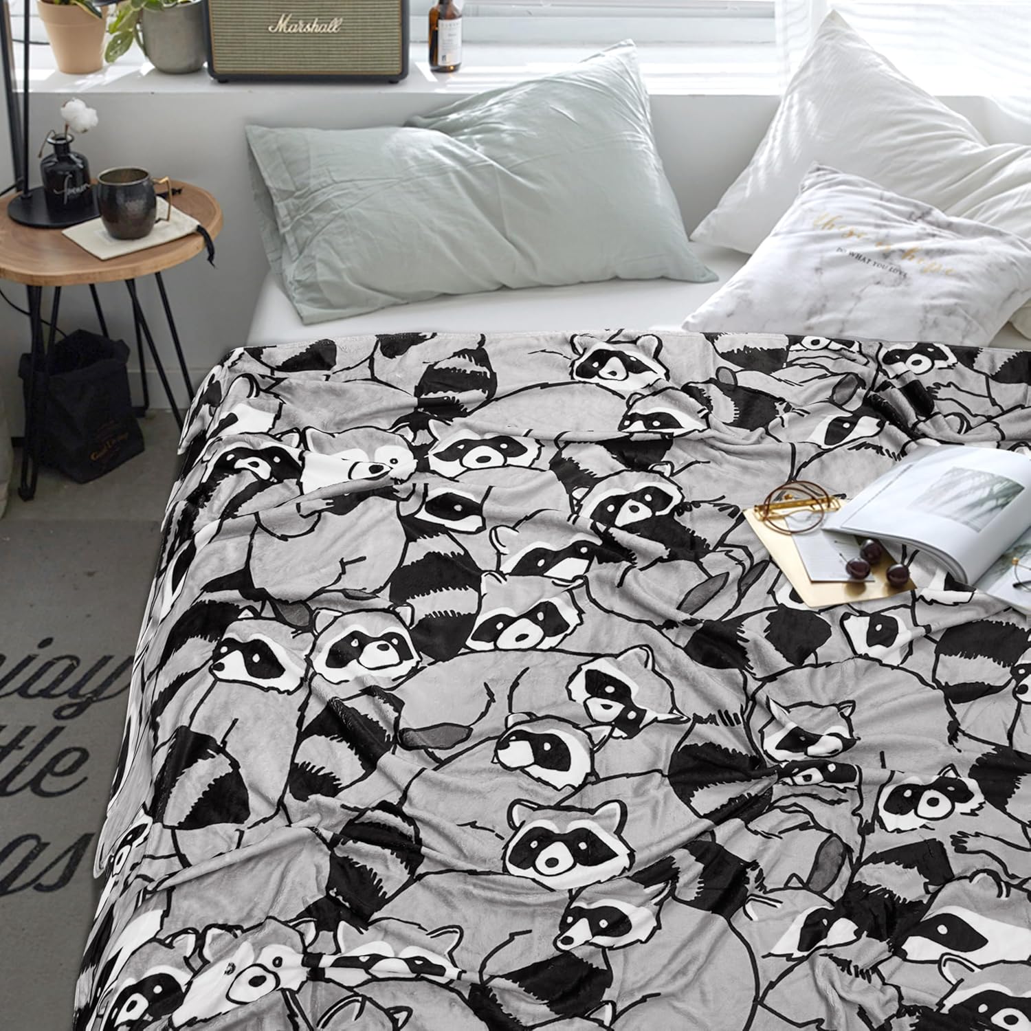 Raccoon Blanket Soft Cozy Lightweight Throw Blanket for Couch Sofa Bed Living Room Home Decor for Boys Girls Kids Adults Gift 50x60 inch - Image 2
