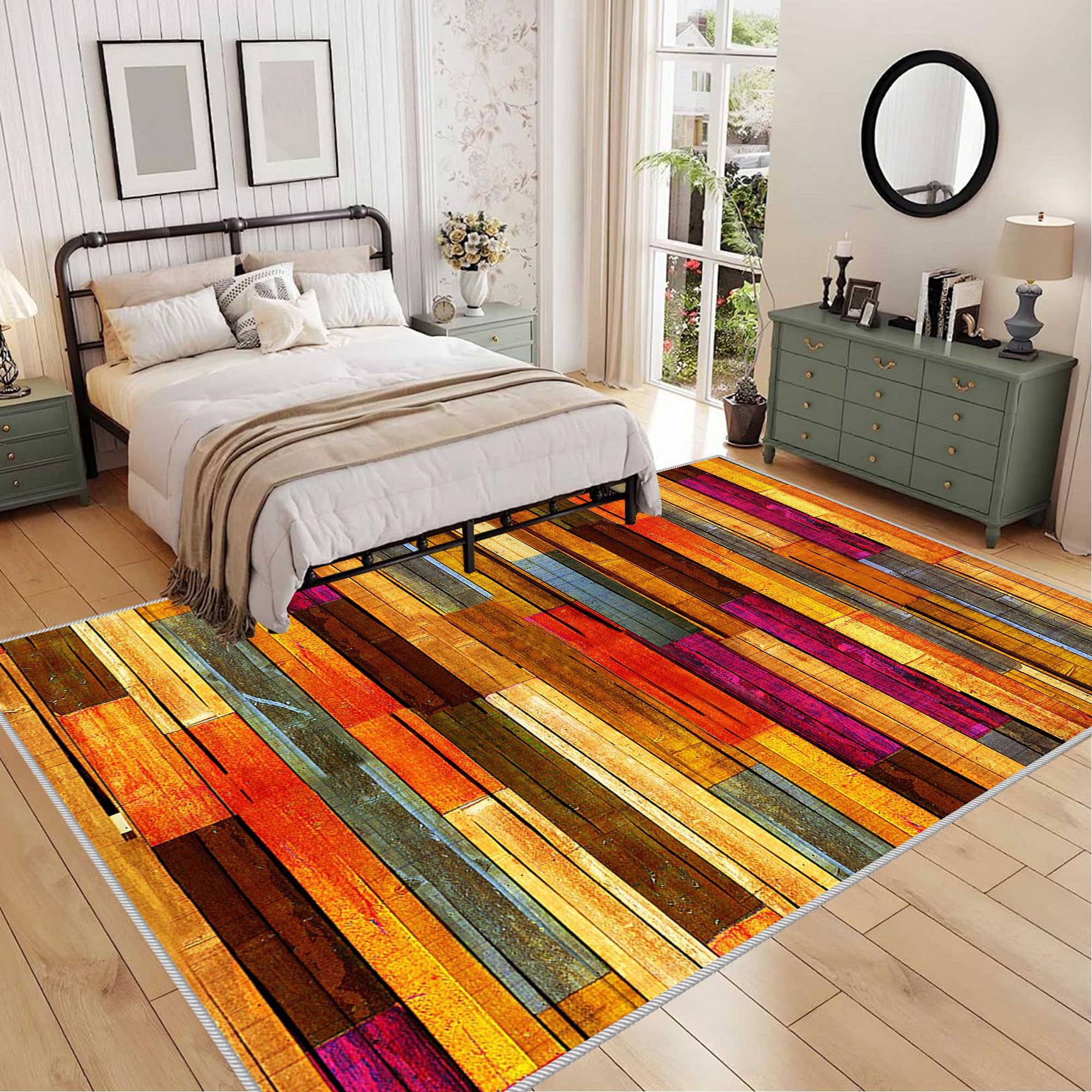 Duży antypoślizgowy dywanik do sypialni Można prać w pralce Wewnętrzny dywanik do salonu na korytarz pralnia jadalnia biuro kuchnia 200 x 220 cm / 78,74 x 86,61 cala