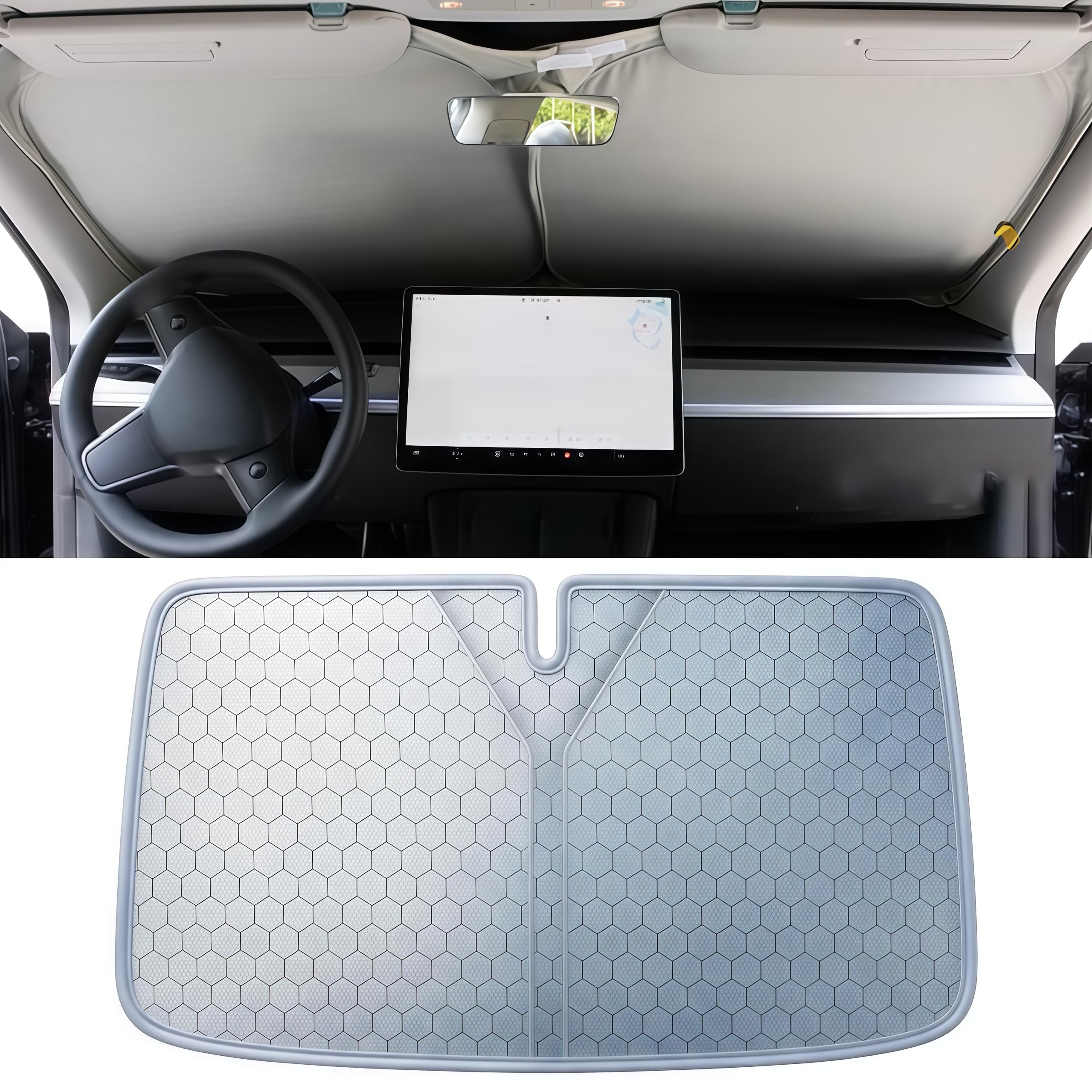 Sonnenschutz Auto Frontscheibe für BMW i5 Touring 2024-2026,Faltbarer Sonnenschutz Auto,Hitzeschutz Sonnenabdeckung,Blockiert Uv-Strahlen,Einfache Montage,Passgenau