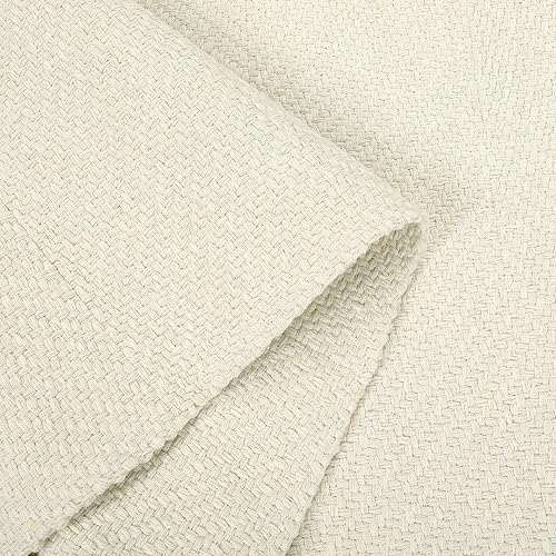 Miniatura 4 de LEEVAN Alfombra de pasillo de 10 pies, alfombra de pasillo lavable tejida de algodón, alfombra de pasillo blanca trenzada de pelo bajo, alfombra de