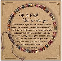 ZOKCC 'Life is Tough But So Are You' Healing Stone Bracelet for Women - Inspirational Stretch Bead Gift for Birthday, Mother's Day, Get Well Soon