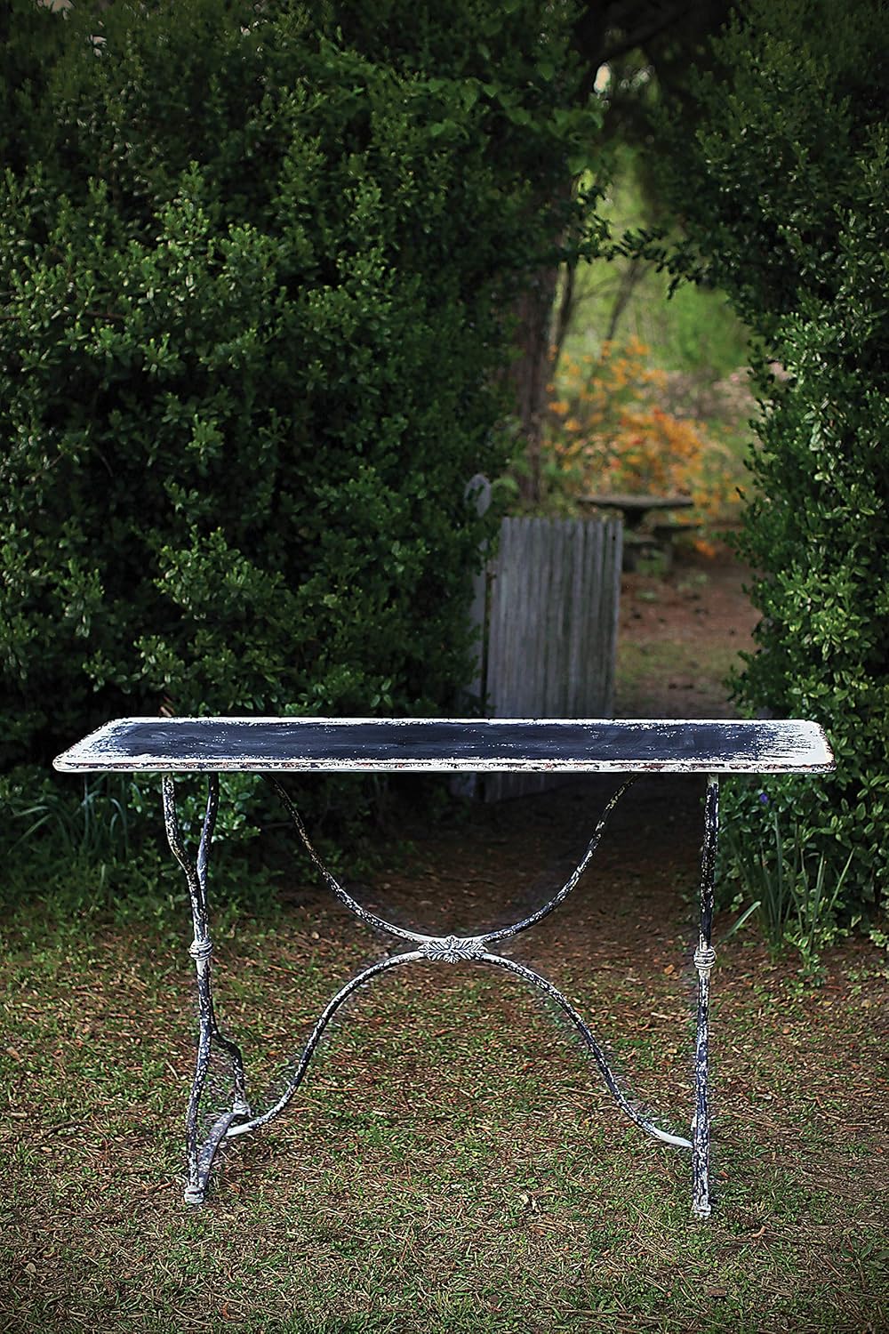 Creative Co-Op Distressed Black & White Metal Table