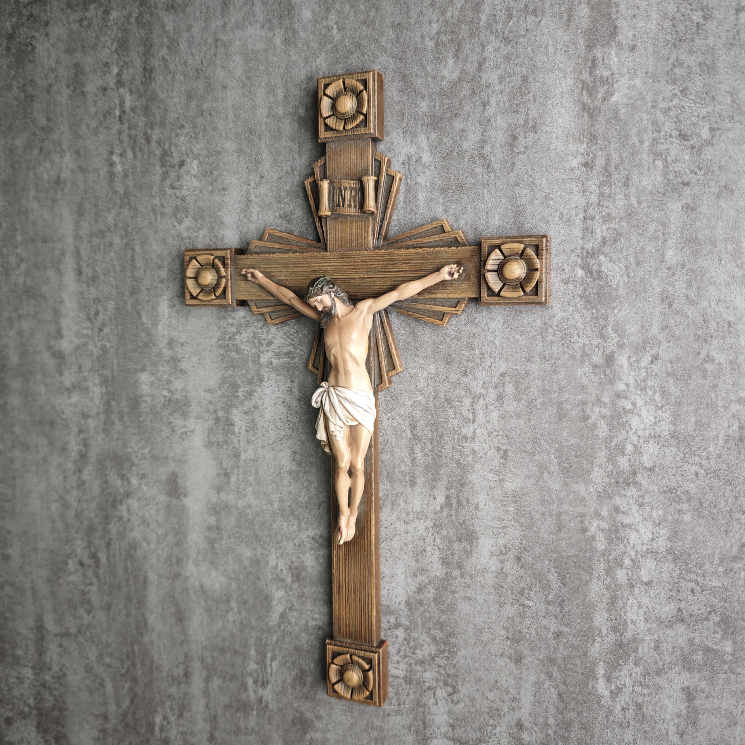 【最終値下在庫処分価格 ！】 大天使の嘆き十字架オブジェ Amazon｜BC BUILDCLASSIC 十字架 壁掛け十字架 吊り木のような