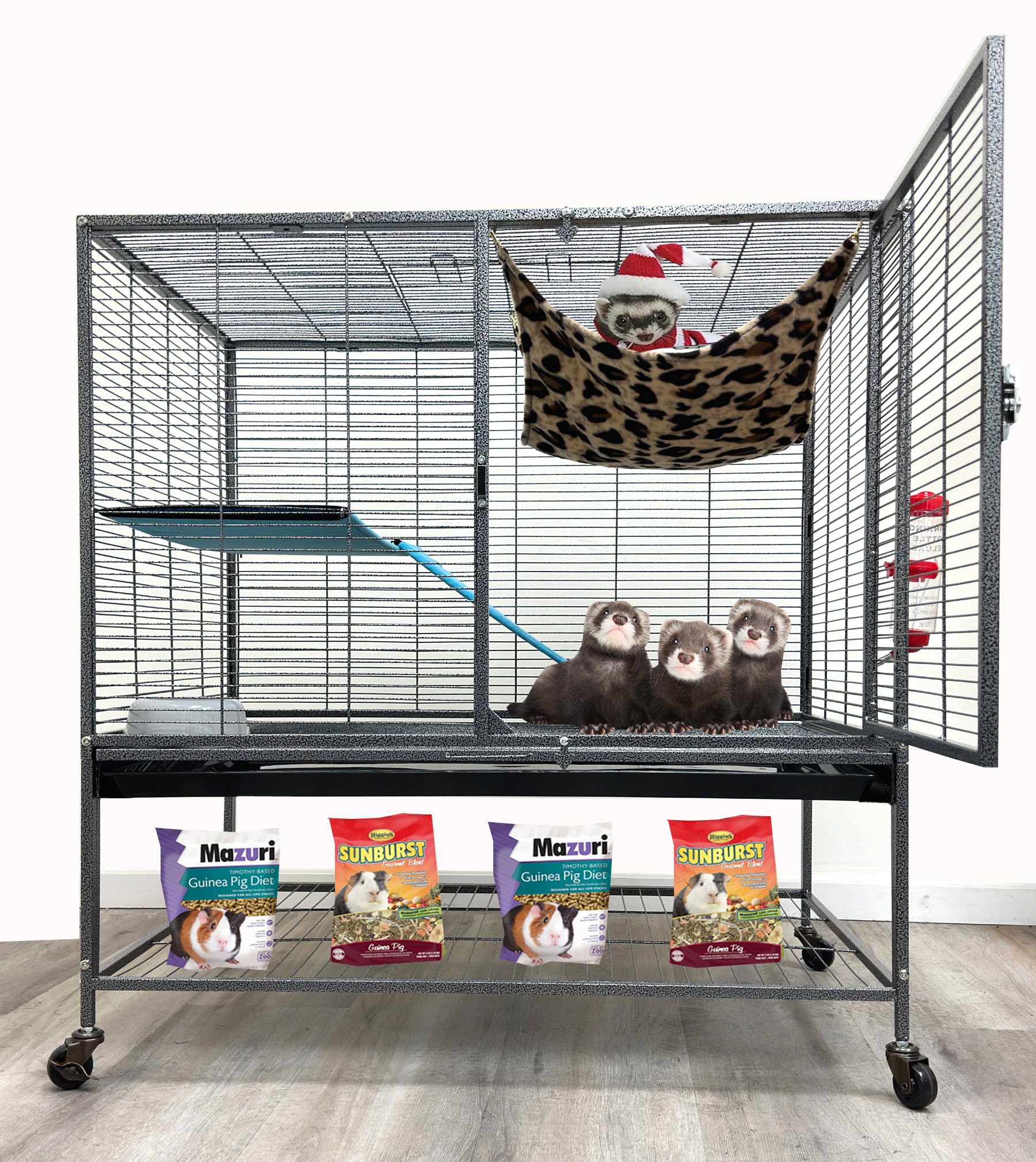 Deluxe Small Animal Cage - For Ferrets, Rabbits & More -15