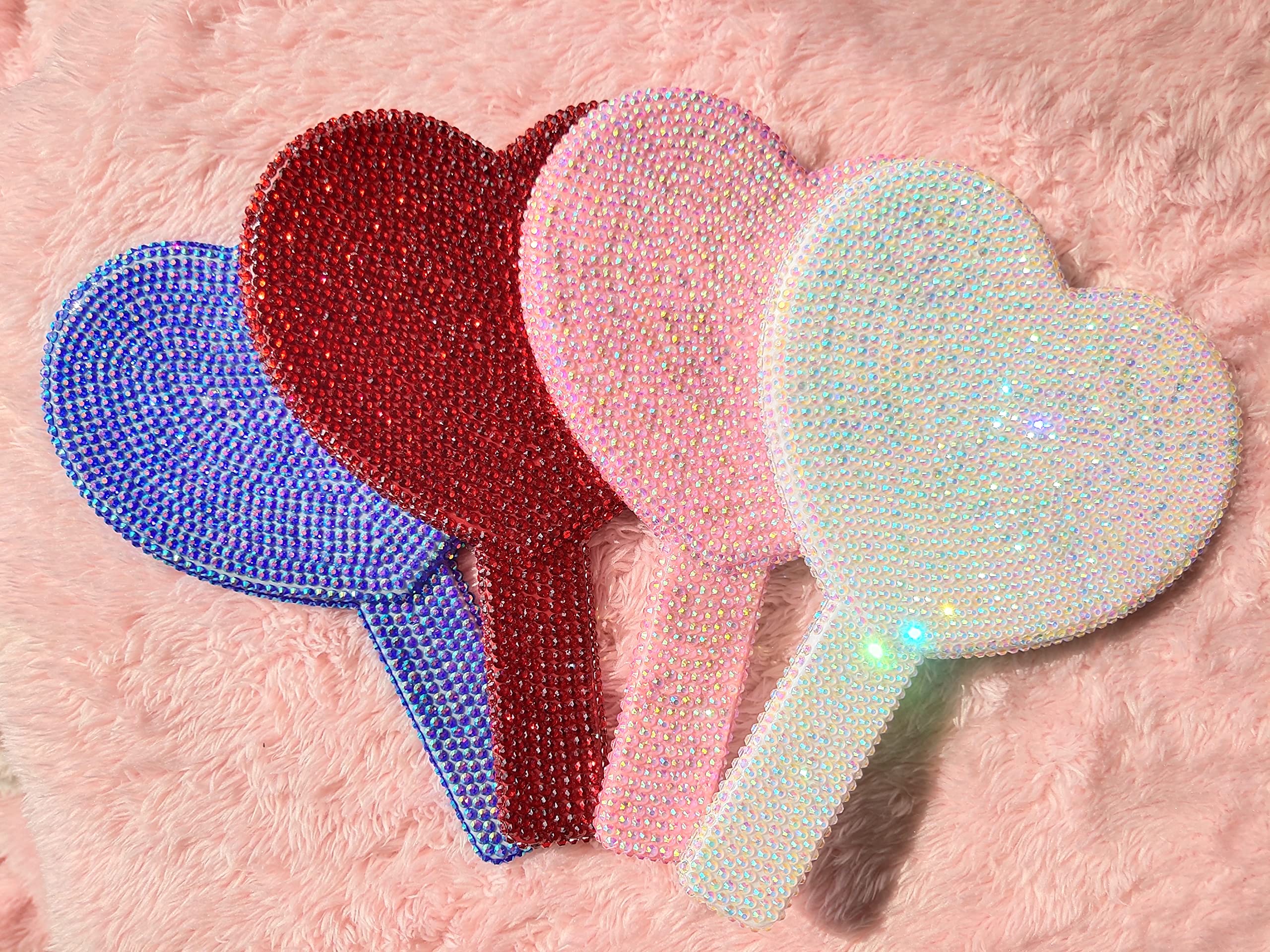 Herzförmiger Handspiegel Mit Strass – Glitzernd, Mit Griff, Ideal Für Make-up & Deko (weiß)