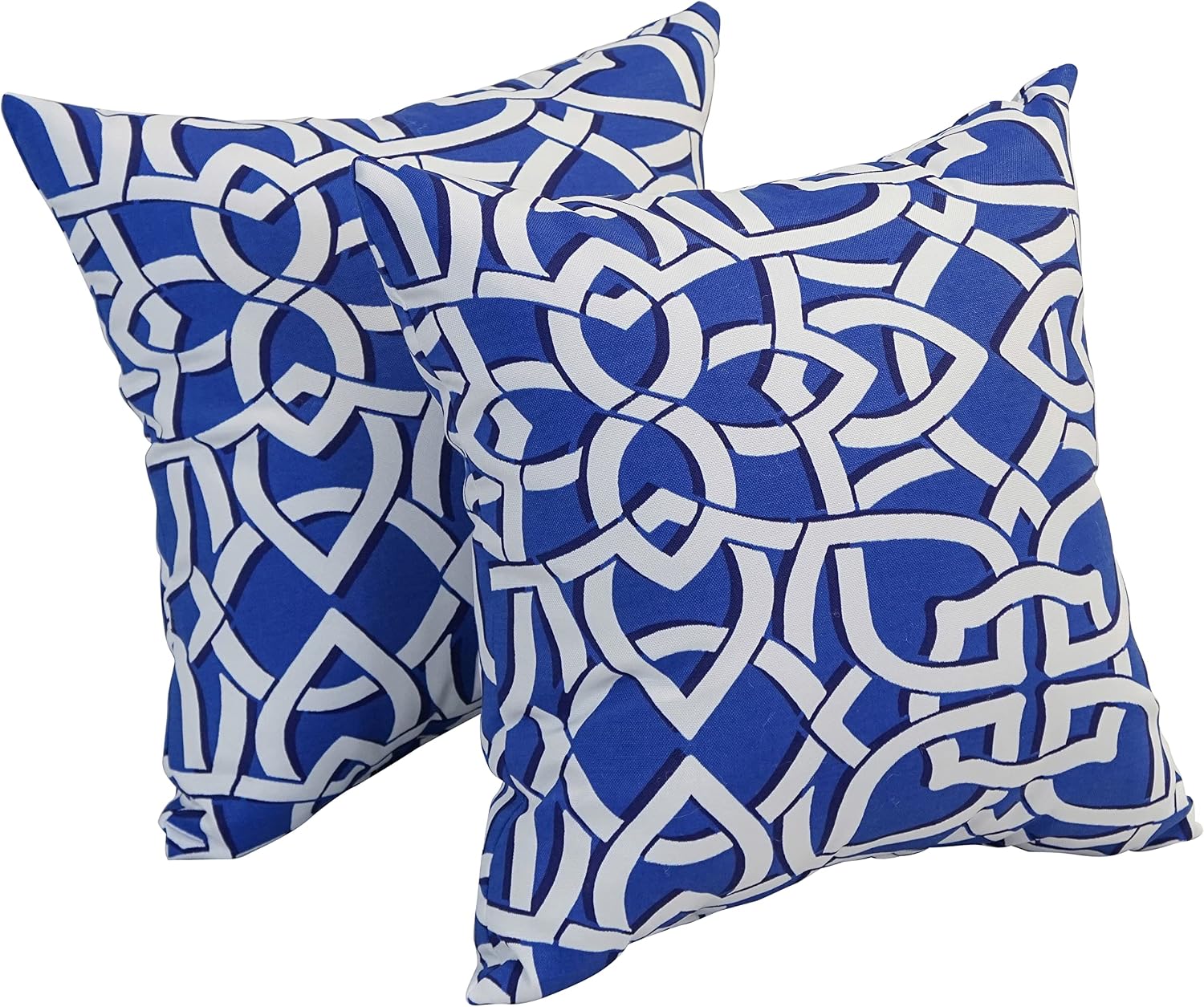 Blazing Needles Outdoor Geometric Throw Pillow, 17", Greystone Marine 2 Count