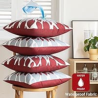 Vista 45 de Qahing Paquete de 4 fundas de almohada impermeables para exteriores de 16 x 16 pulgadas, fundas decorativas cuadradas de jardín para muebles