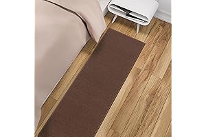 Modern Machine Washable Brown Rug Runner, Non-Slip Hallway Mat (2'2" x 6')