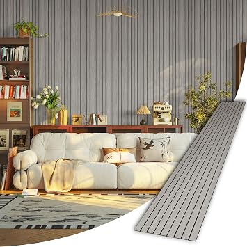 Abyssaly Peel and Stick PVC Slat Wall Panel Self-Adhesive Wall Panels