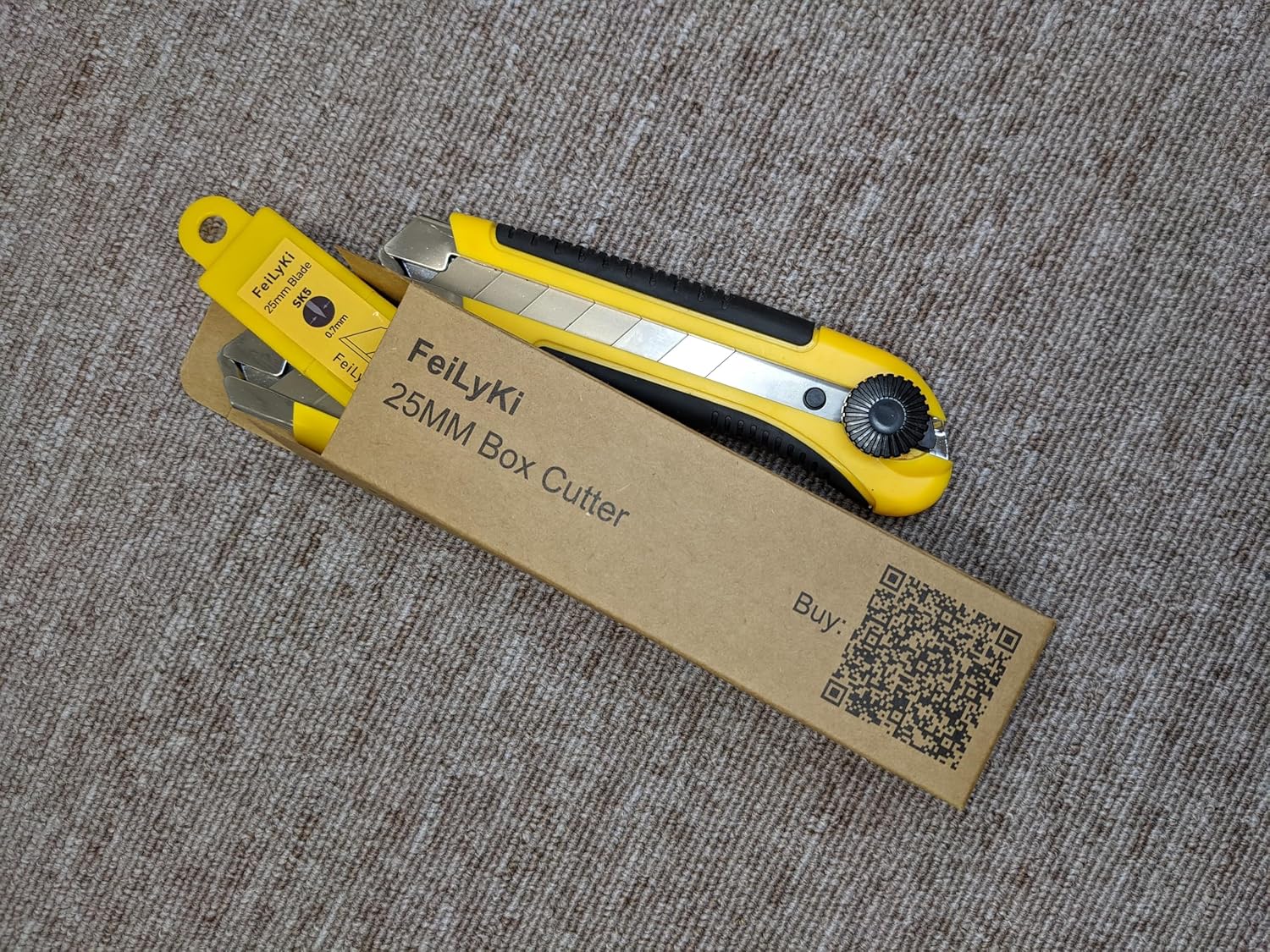 25mm knife 2-Pack Extra Heavy Duty Utility Knife Box Cutter Construction knife Retractable blade 1 inch,10 Snap Off Blades-2044
